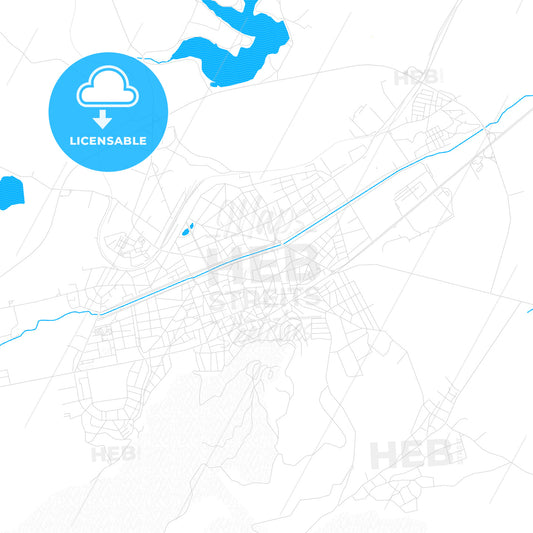 Kyustendil, Bulgaria PDF vector map with water in focus