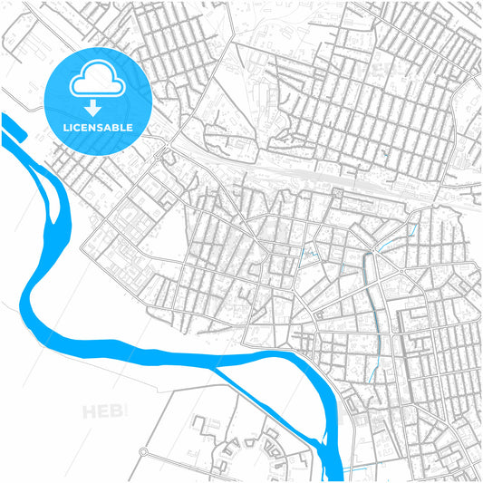 Kyzylorda, Kyzylorda Province, Kazakhstan, city map with high quality roads.