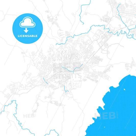 La Chorrera, Panama PDF vector map with water in focus