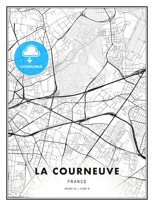 La Courneuve, France, Modern Print Template in Various Formats - HEBSTREITS Sketches