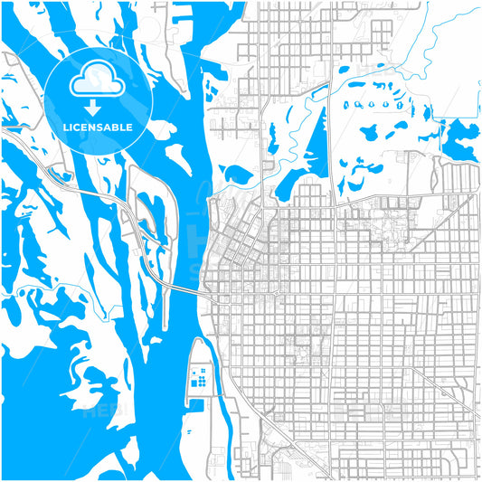 La Crosse, Wisconsin, United States, city map with high quality roads.