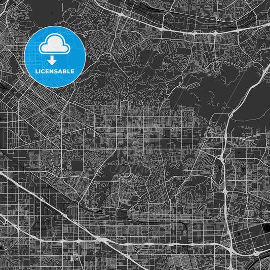 La Habra, California - Area Map - Dark