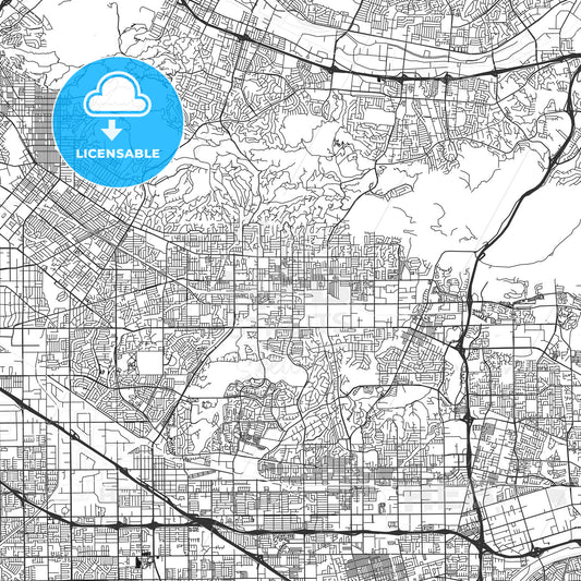 La Habra, California - Area Map - Light