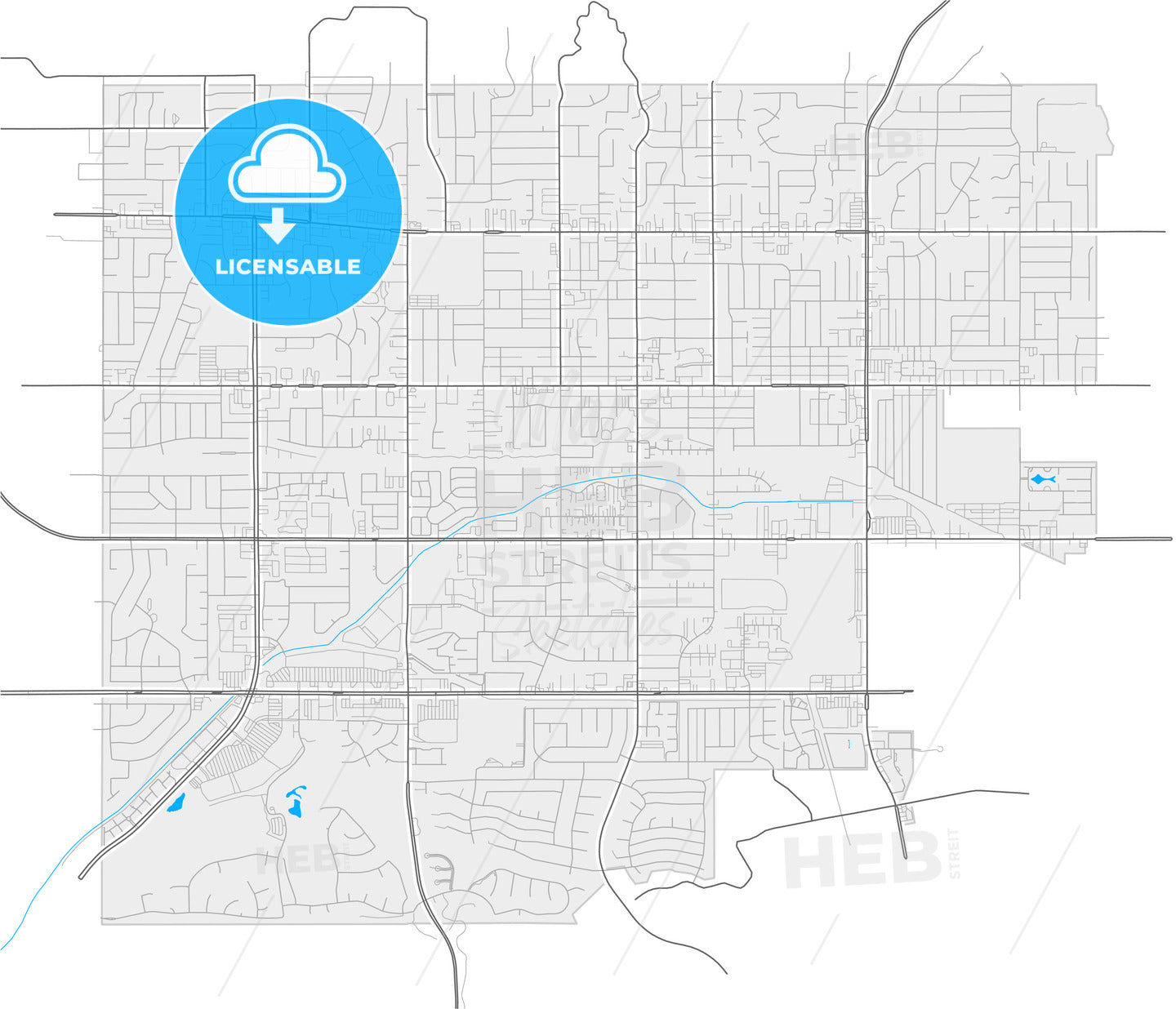 La Habra, California, United States, high quality vector map