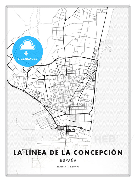 La Línea de la Concepción, Spain, Modern Print Template in Various Formats - HEBSTREITS Sketches