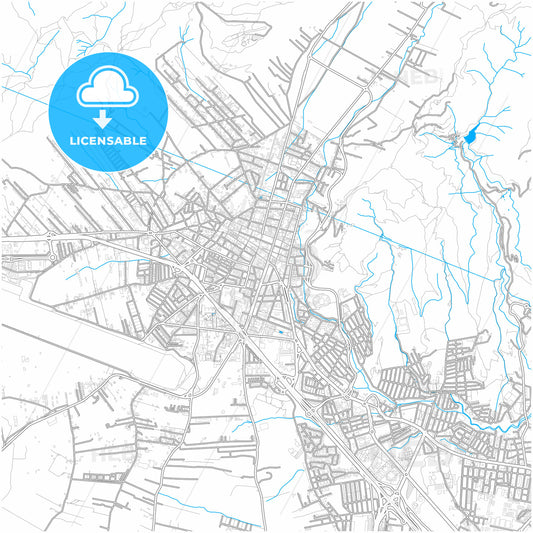 La Laguna, Santa Cruz de Tenerife, Spain, city map with high quality roads.