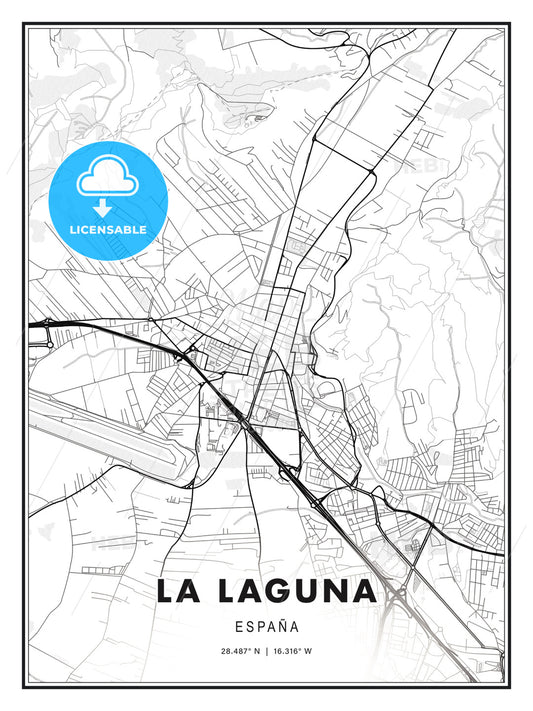 La Laguna, Spain, Modern Print Template in Various Formats - HEBSTREITS Sketches