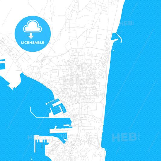 La Línea de la Concepción, Spain PDF vector map with water in focus