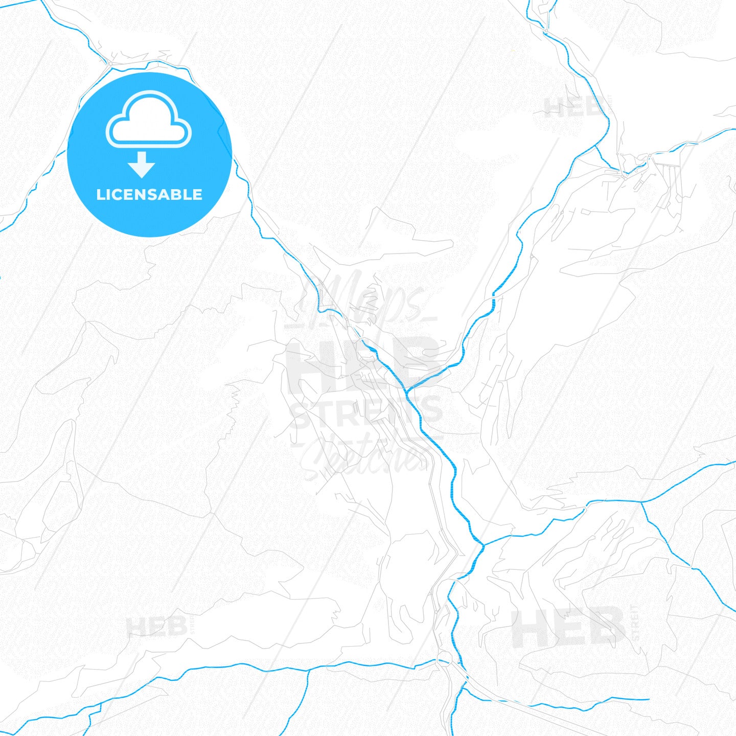 La Massana, Andorra PDF vector map with water in focus