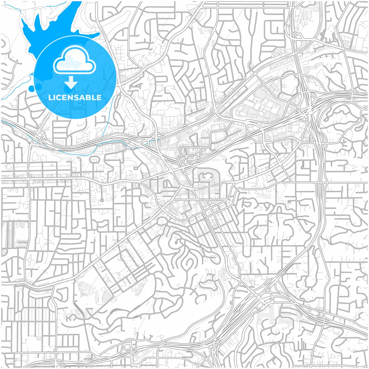 La Mesa, California, United States, city map with high quality roads.