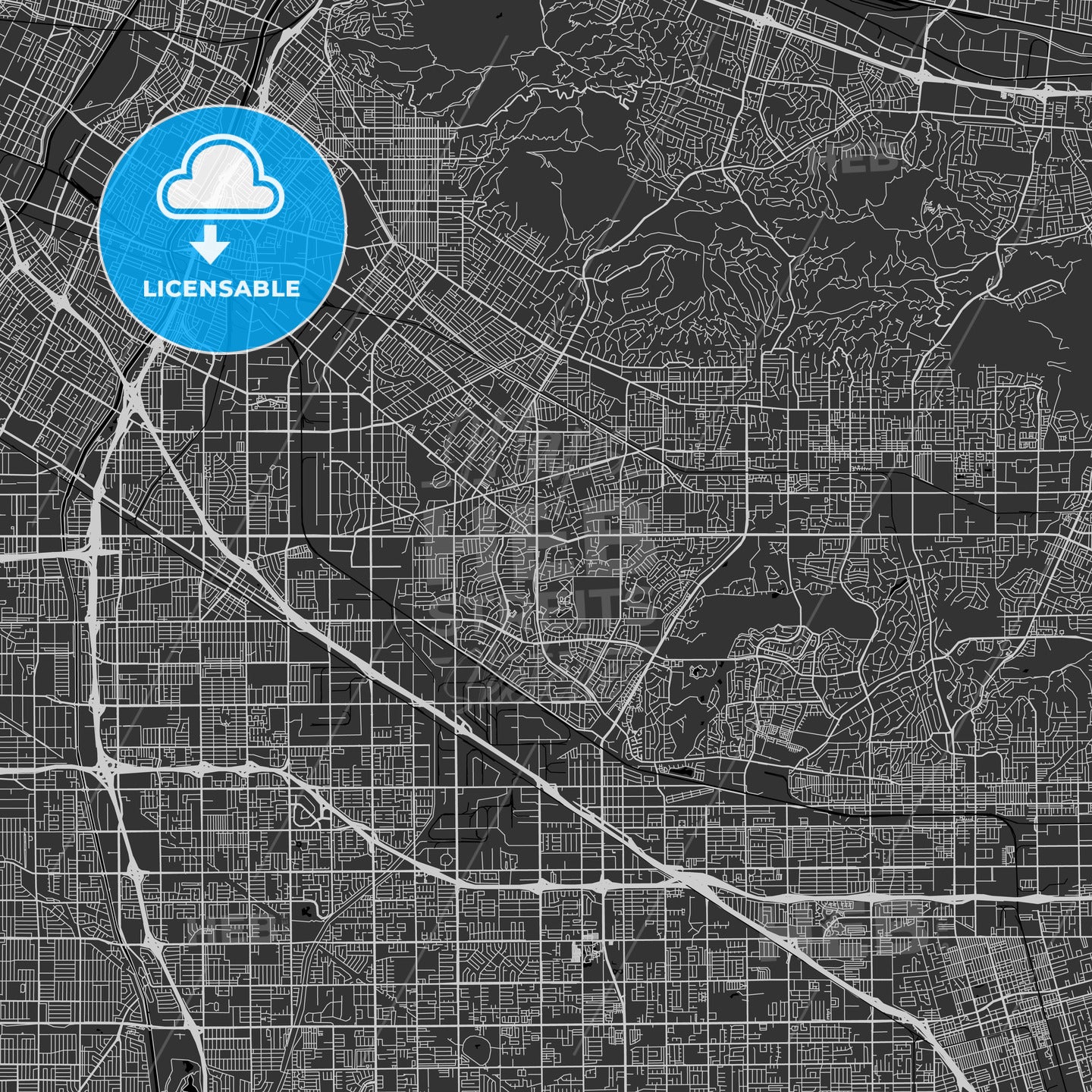 La Mirada, California - Area Map - Dark