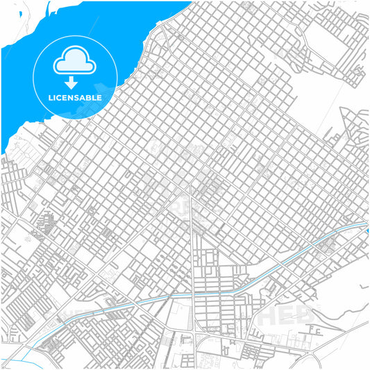 La Paz, Baja California Sur, Mexico, city map with high quality roads.