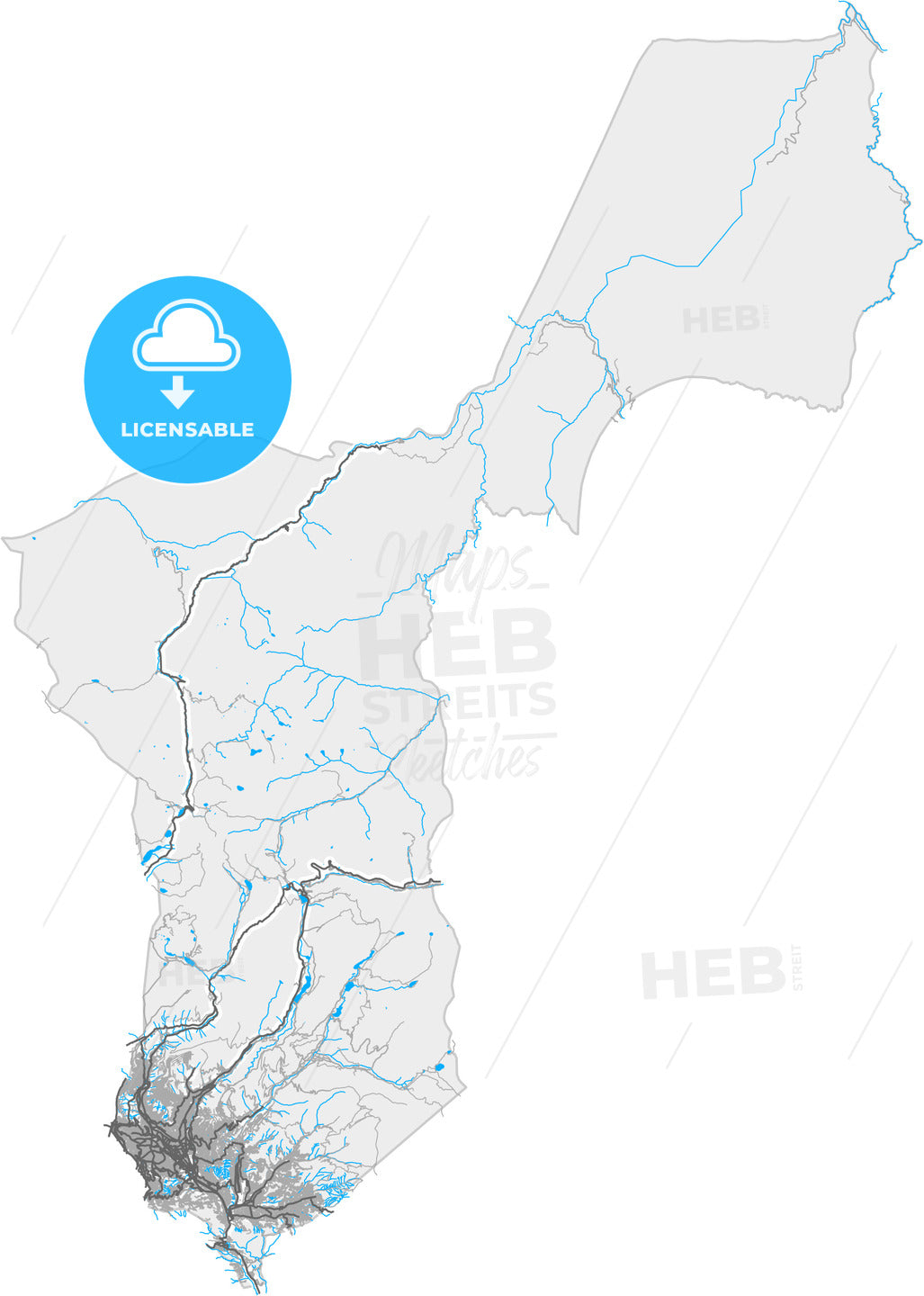 La Paz, Bolivia, high quality vector map