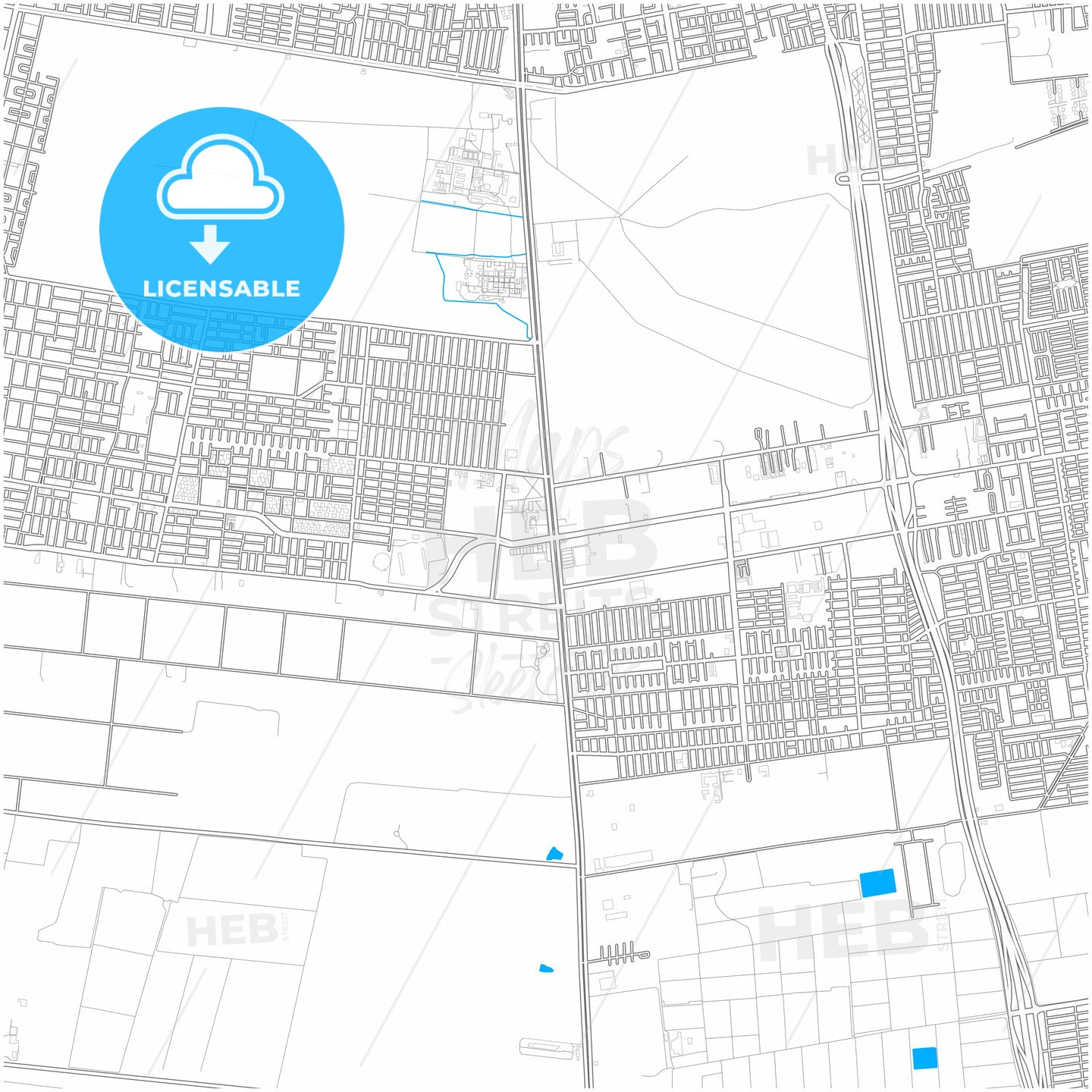 La Pintana, Chile, city map with high quality roads.