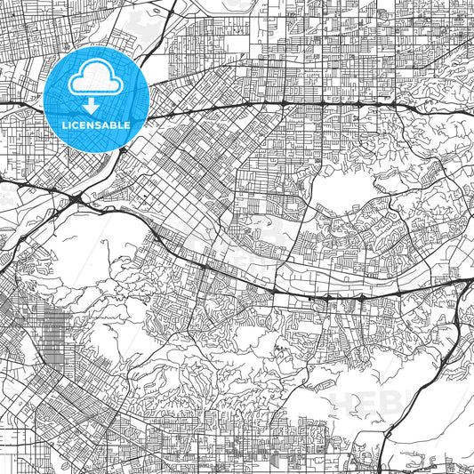 La Puente, California - Area Map - Light