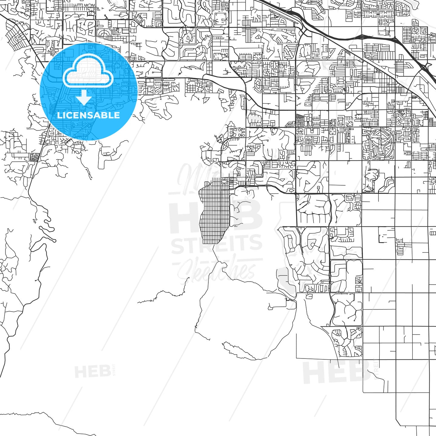 La Quinta, California - Area Map - Light