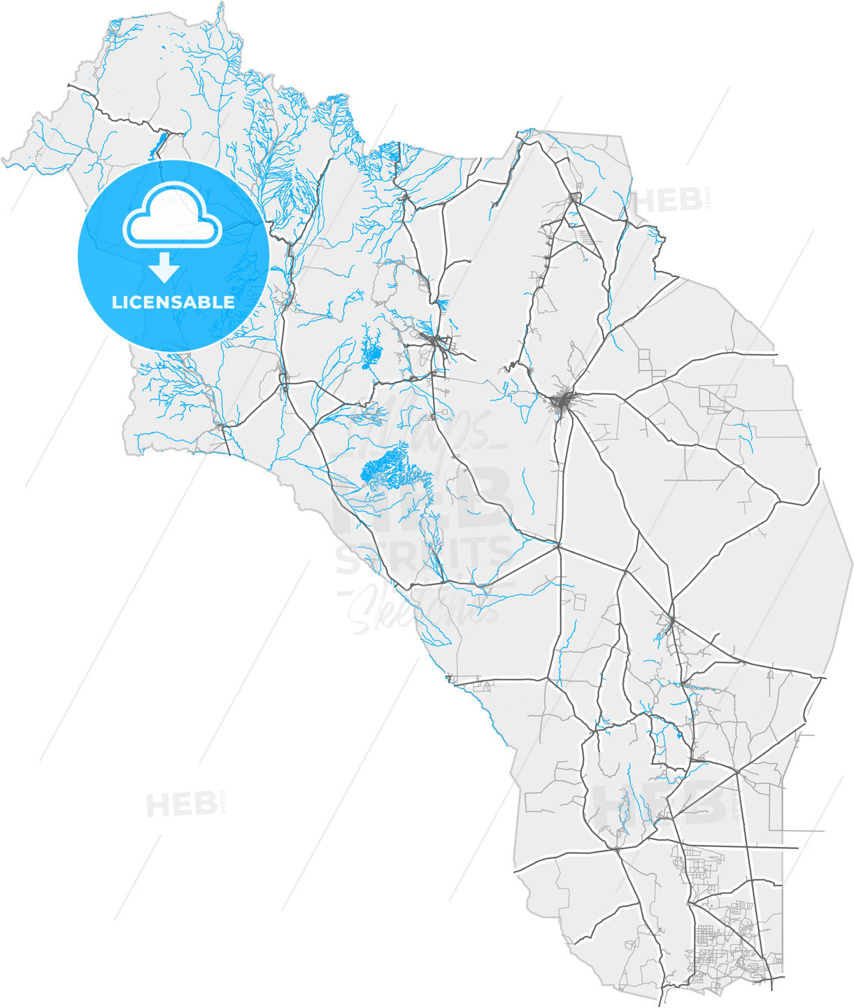 La Rioja, Argentina, high quality vector map