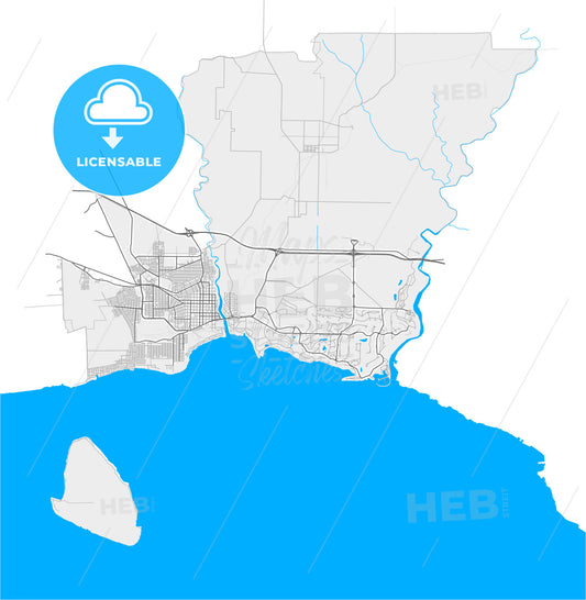 La Romana, La Romana, Dominican Republic, high quality vector map