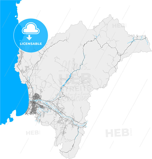 La Serena, Chile, high quality vector map