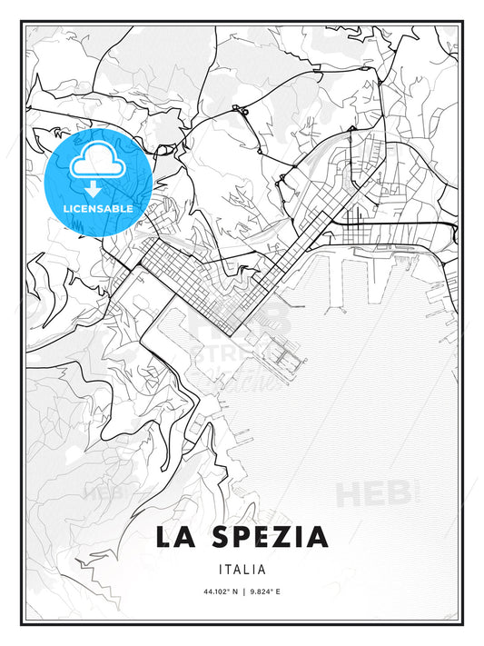 La Spezia, Italy, Modern Print Template in Various Formats - HEBSTREITS Sketches