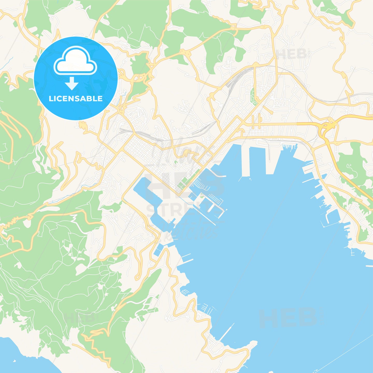 La Spezia, Italy Vector Map - Classic Colors