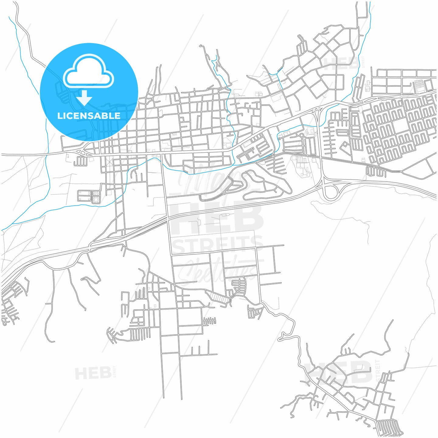 La Victoria, Venezuela, city map with high quality roads.