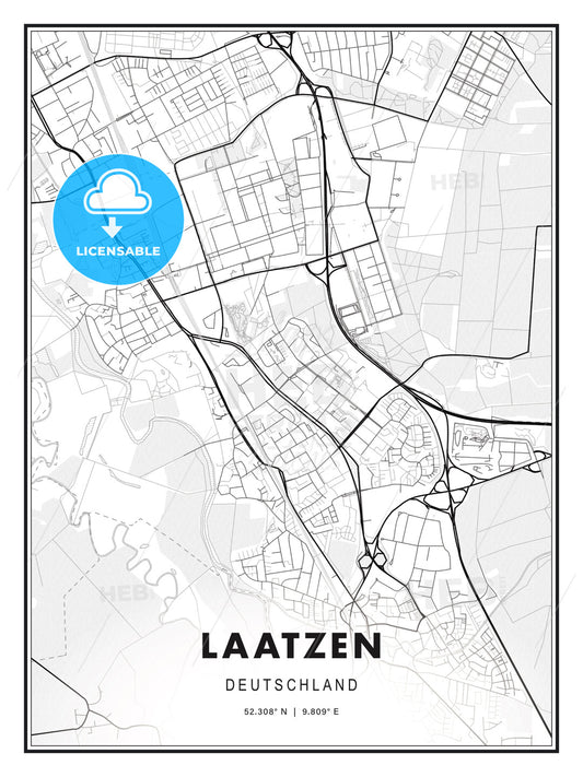 Laatzen, Germany, Modern Print Template in Various Formats - HEBSTREITS Sketches