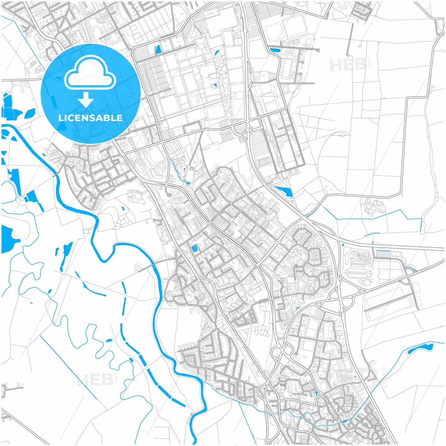 Laatzen, Lower Saxony, Germany, city map with high quality roads.