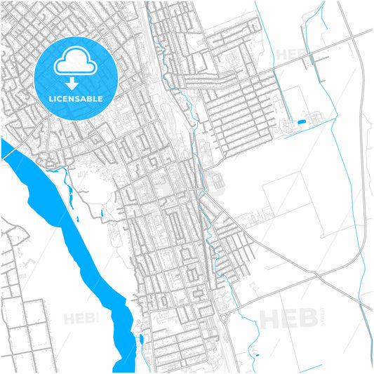 Labinsk, Krasnodar Krai, Russia, city map with high quality roads.