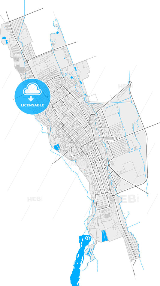 Labinsk, Krasnodar Krai, Russia, high quality vector map