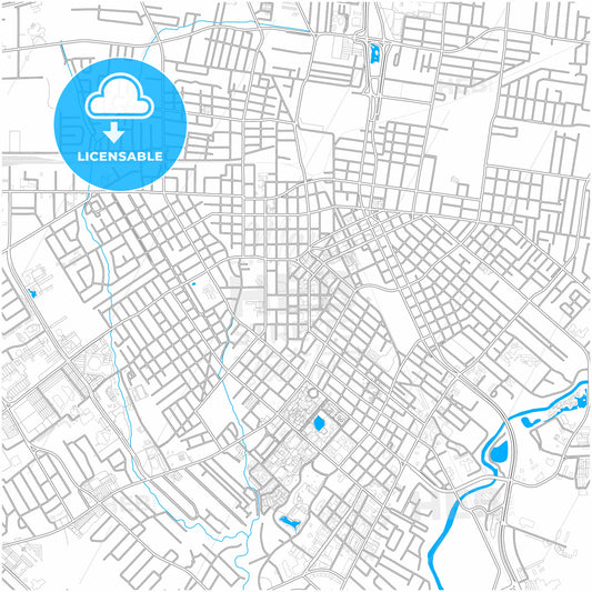 Lafayette, Louisiana, United States, city map with high quality roads.