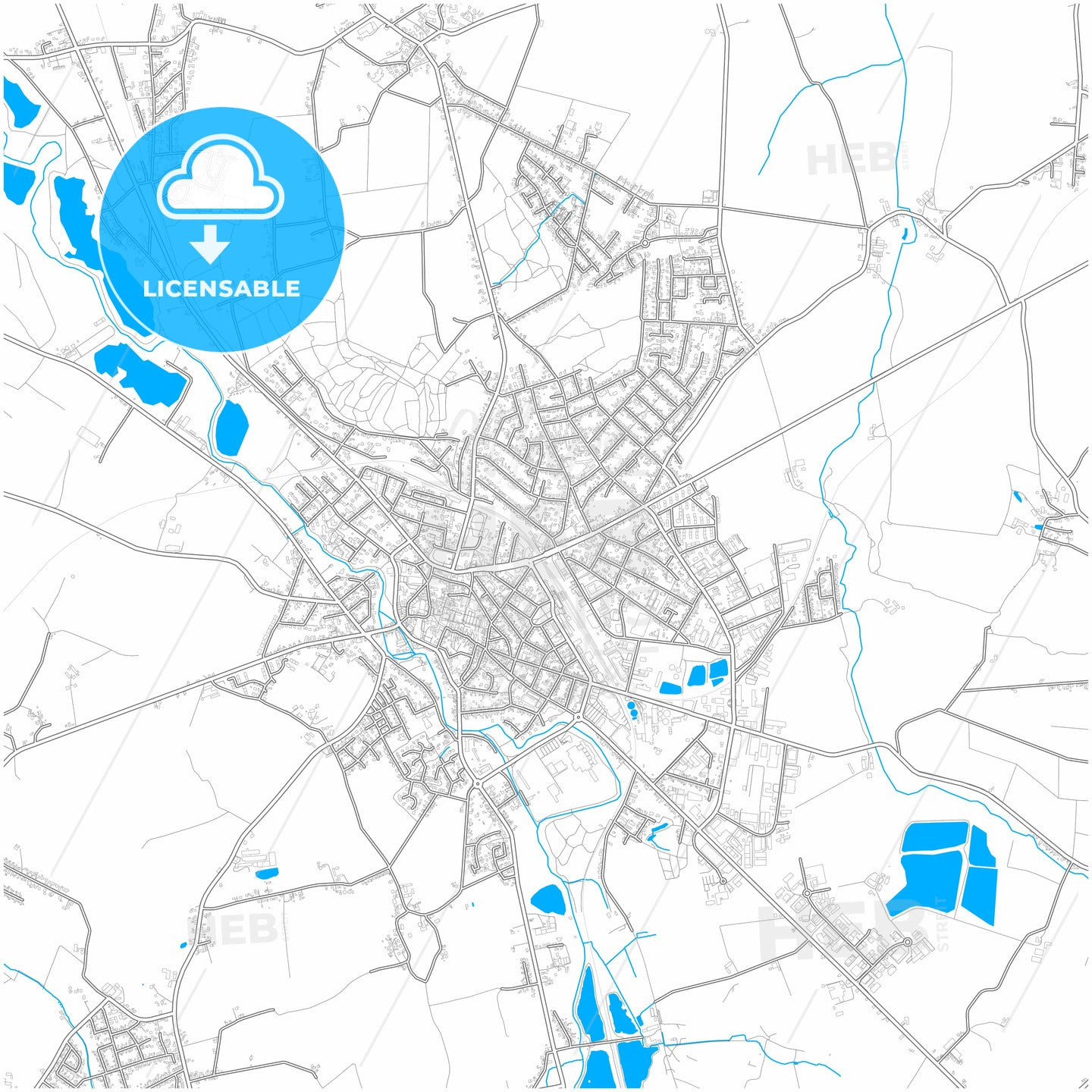 Lage, North Rhine-Westphalia, Germany, city map with high quality roads.