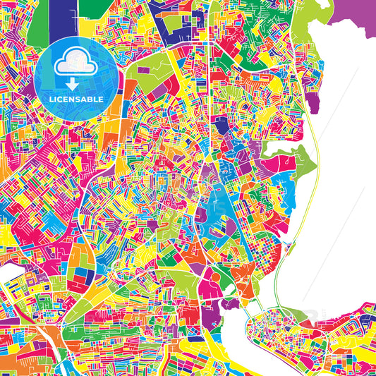 Lagos, Nigeria, colorful vector map
