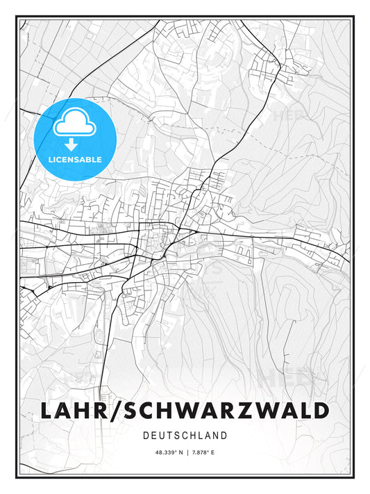Lahr/Schwarzwald, Germany, Modern Print Template in Various Formats - HEBSTREITS Sketches