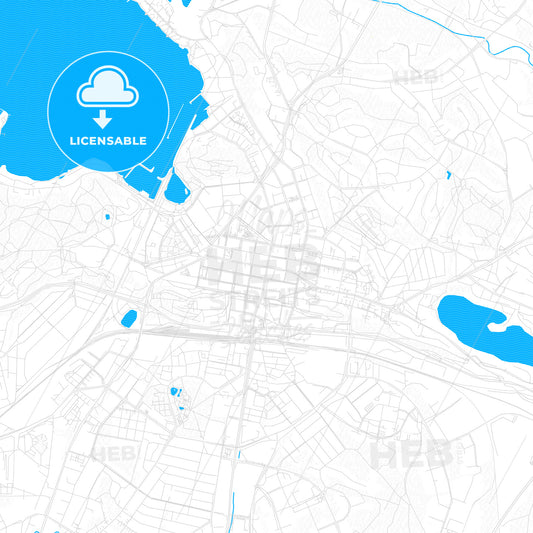 Lahti, Finland PDF vector map with water in focus