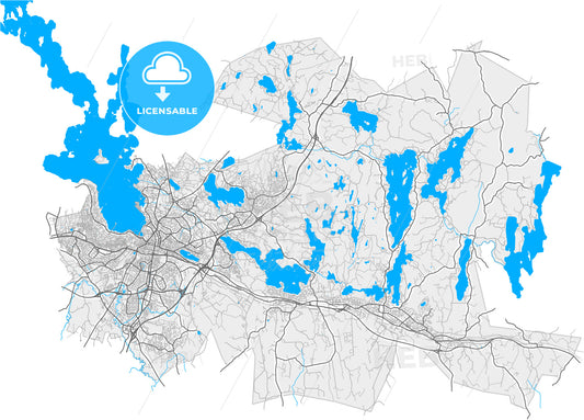 Lahti, Finland, high quality vector map