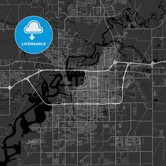 Lake Charles, Louisiana - Area Map - Dark