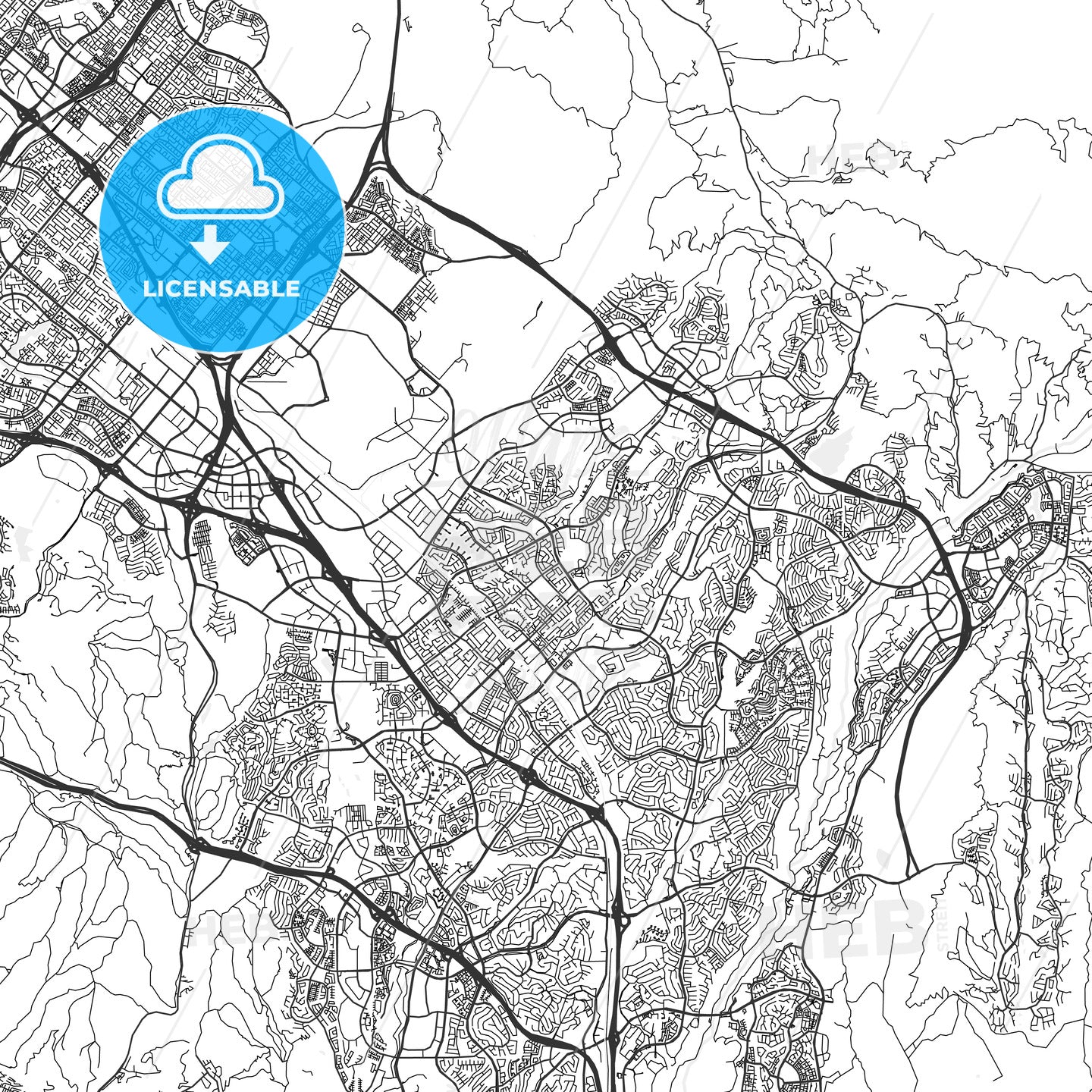 Lake Forest, California - Area Map - Light