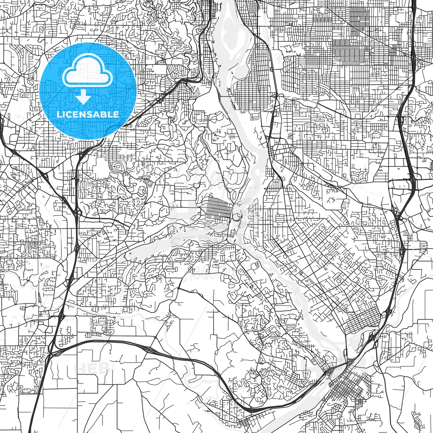 Lake Oswego, Oregon - Area Map - Light – HEBSTREITS