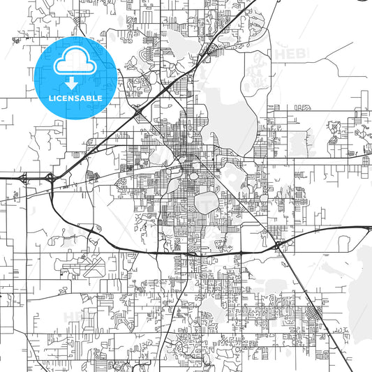 Lakeland, Florida - Area Map - Light