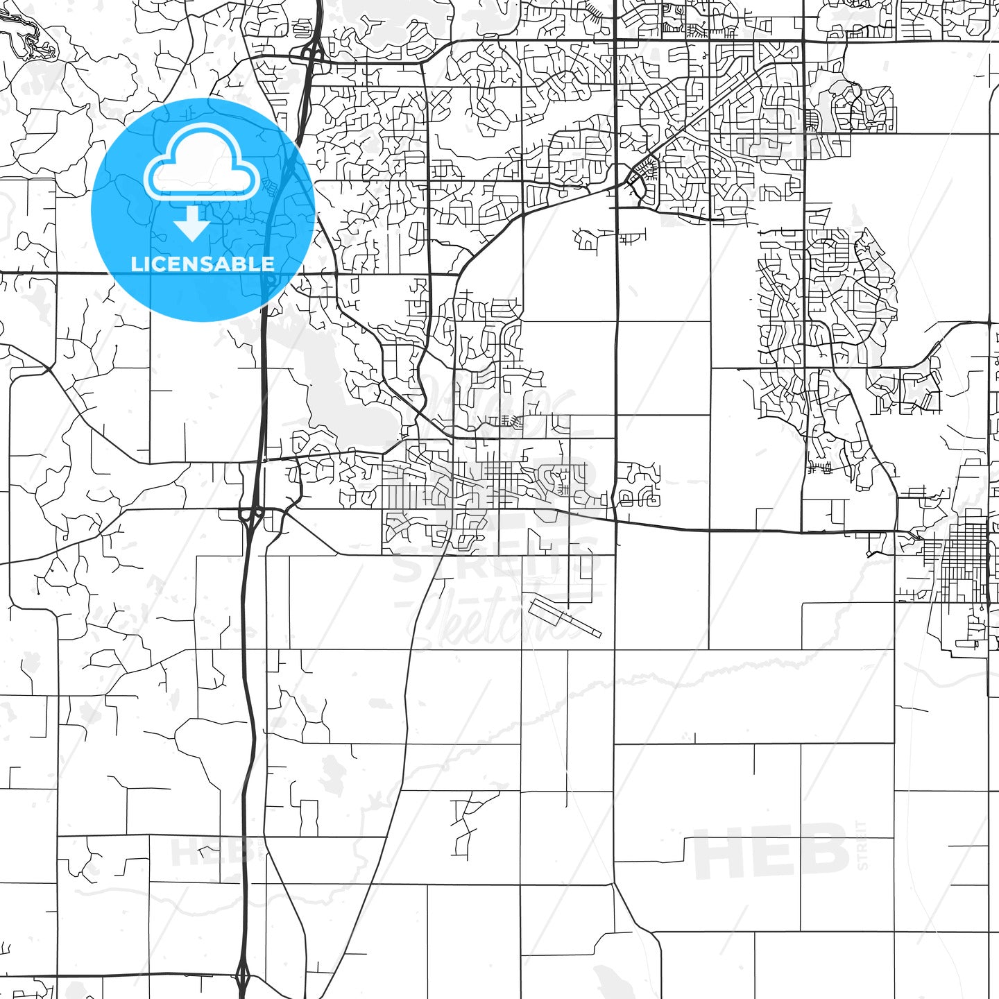 Lakeville, Minnesota Area Map Light HEBSTREITS