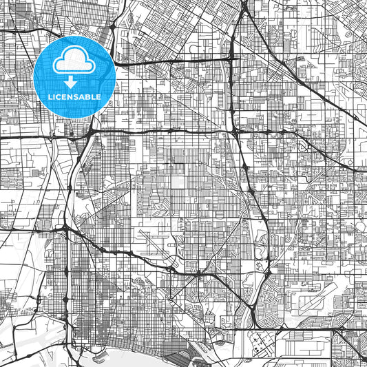 Lakewood, California - Area Map - Light