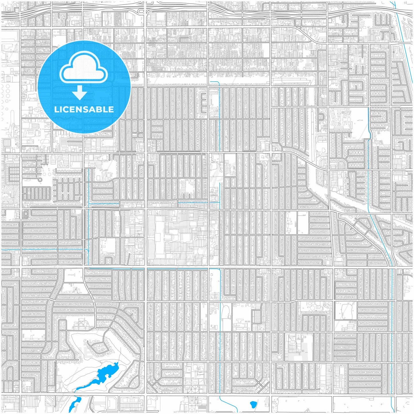 Lakewood, California, United States, city map with high quality roads.