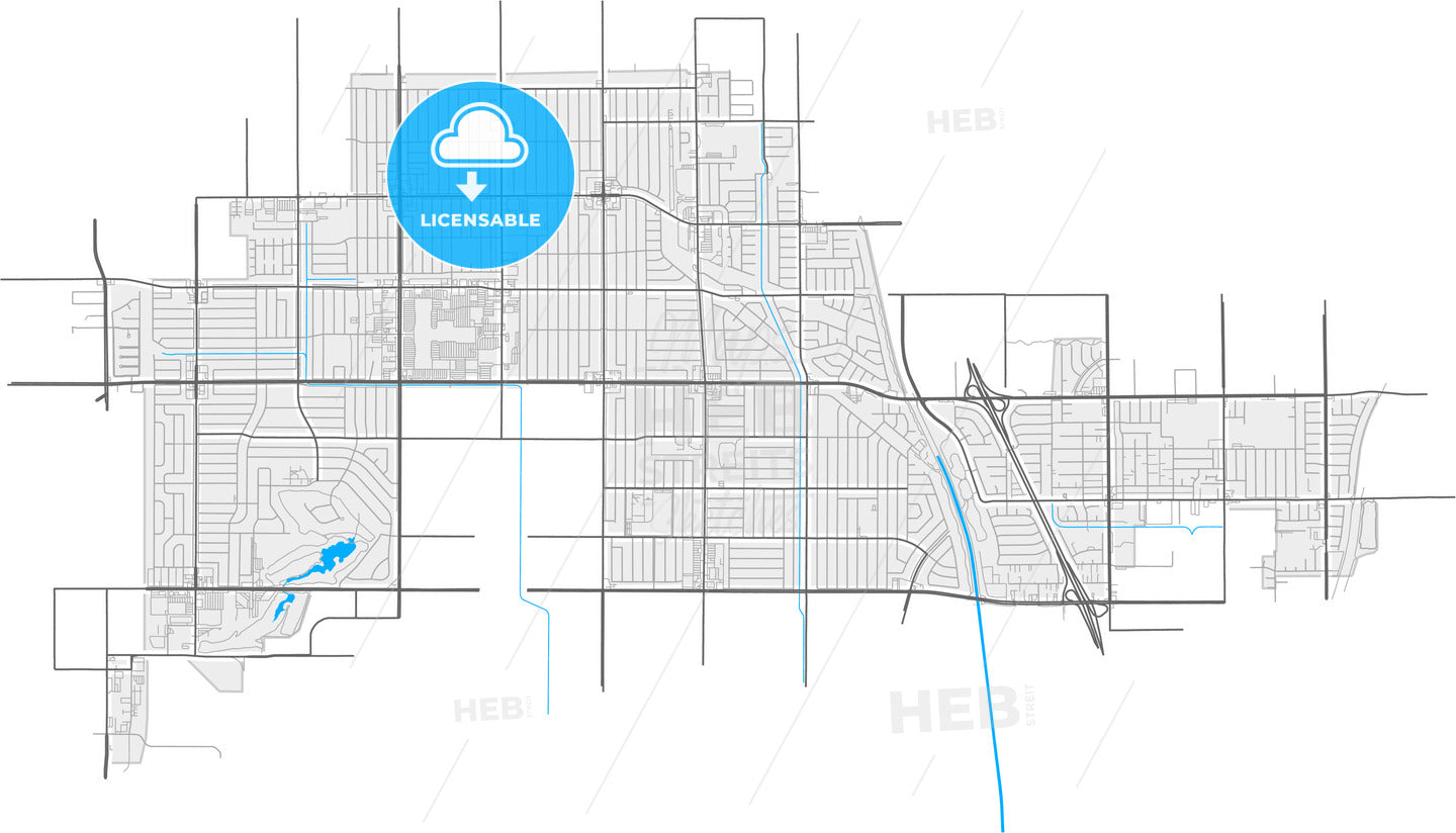 Lakewood, California, United States, high quality vector map