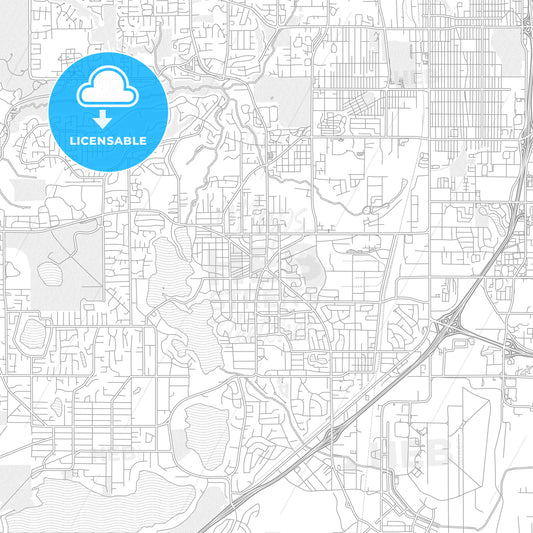 Lakewood, Washington, USA, bright outlined vector map