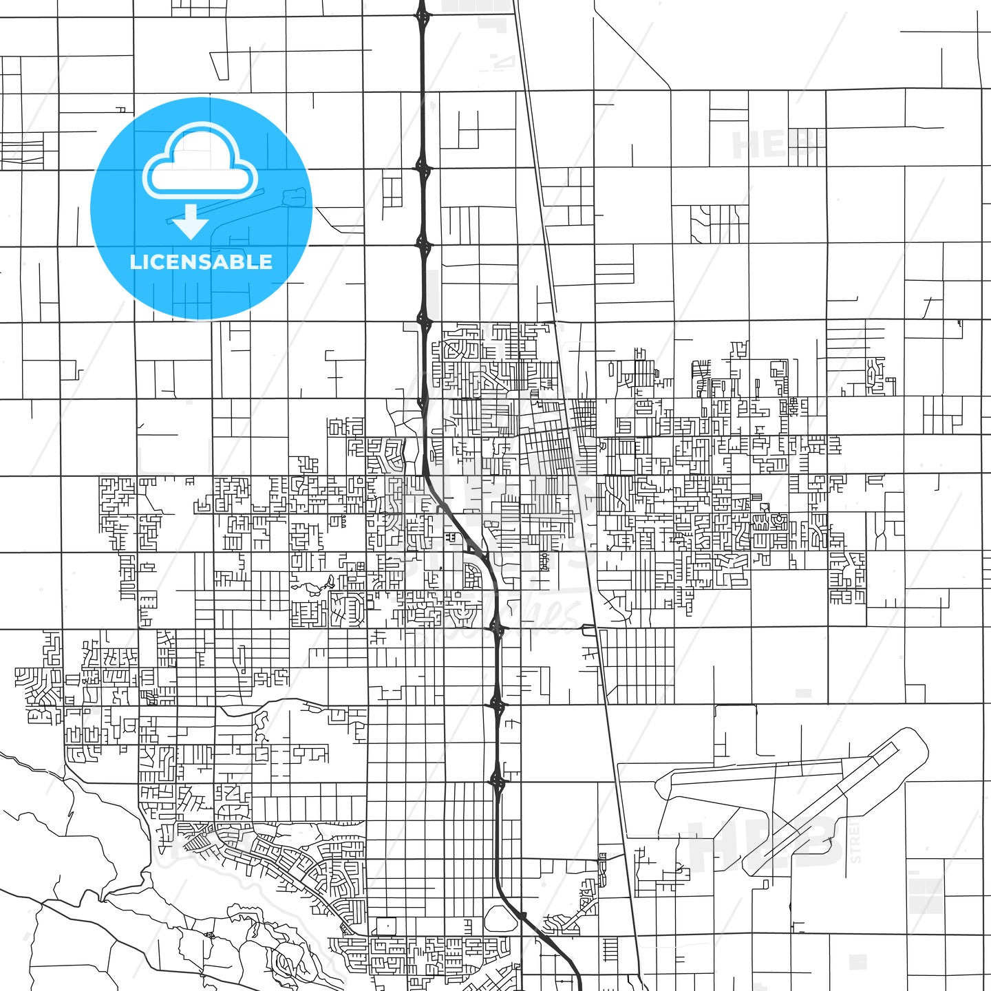 Lancaster, California - Area Map - Light