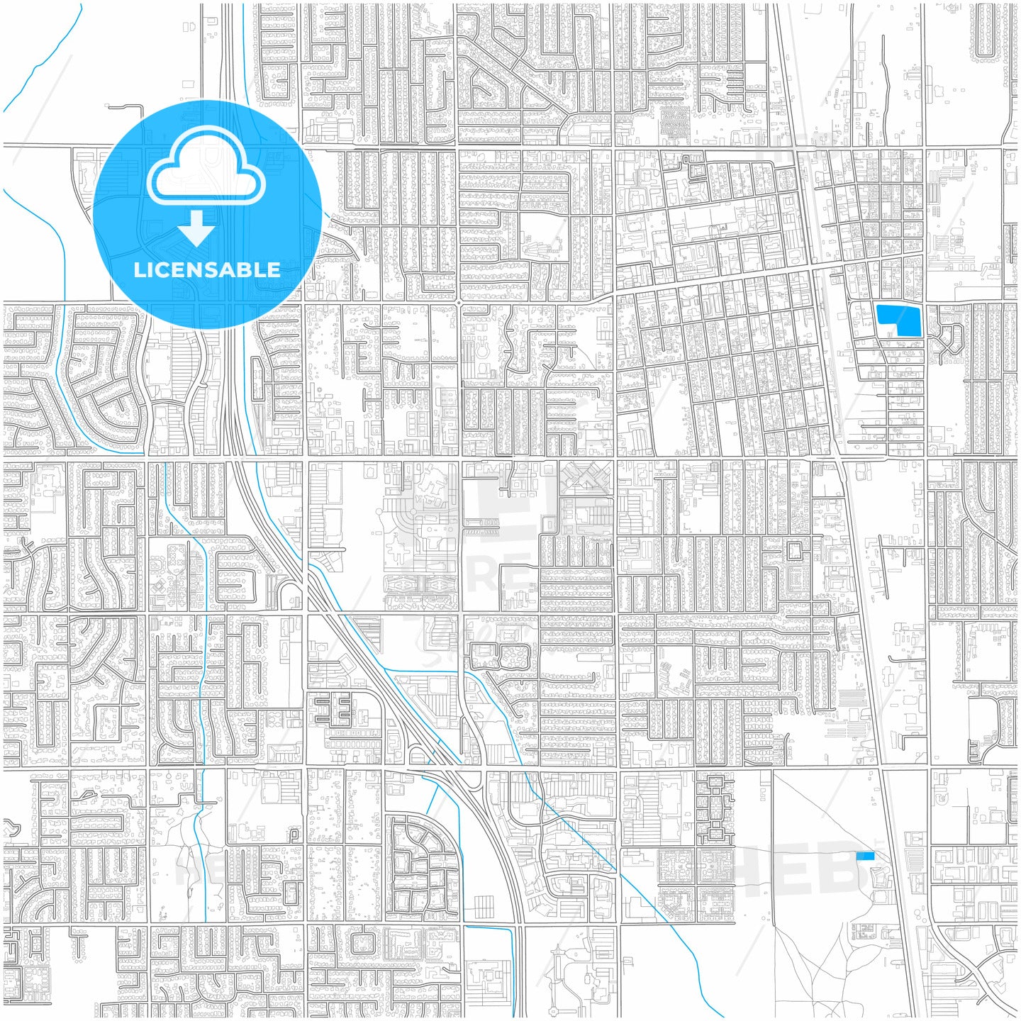 Lancaster, California, United States, city map with high quality roads.