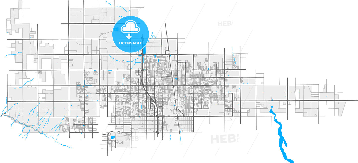 Lancaster, California, United States, high quality vector map