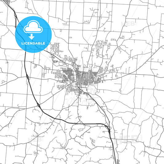 Lancaster, Ohio - Area Map - Light