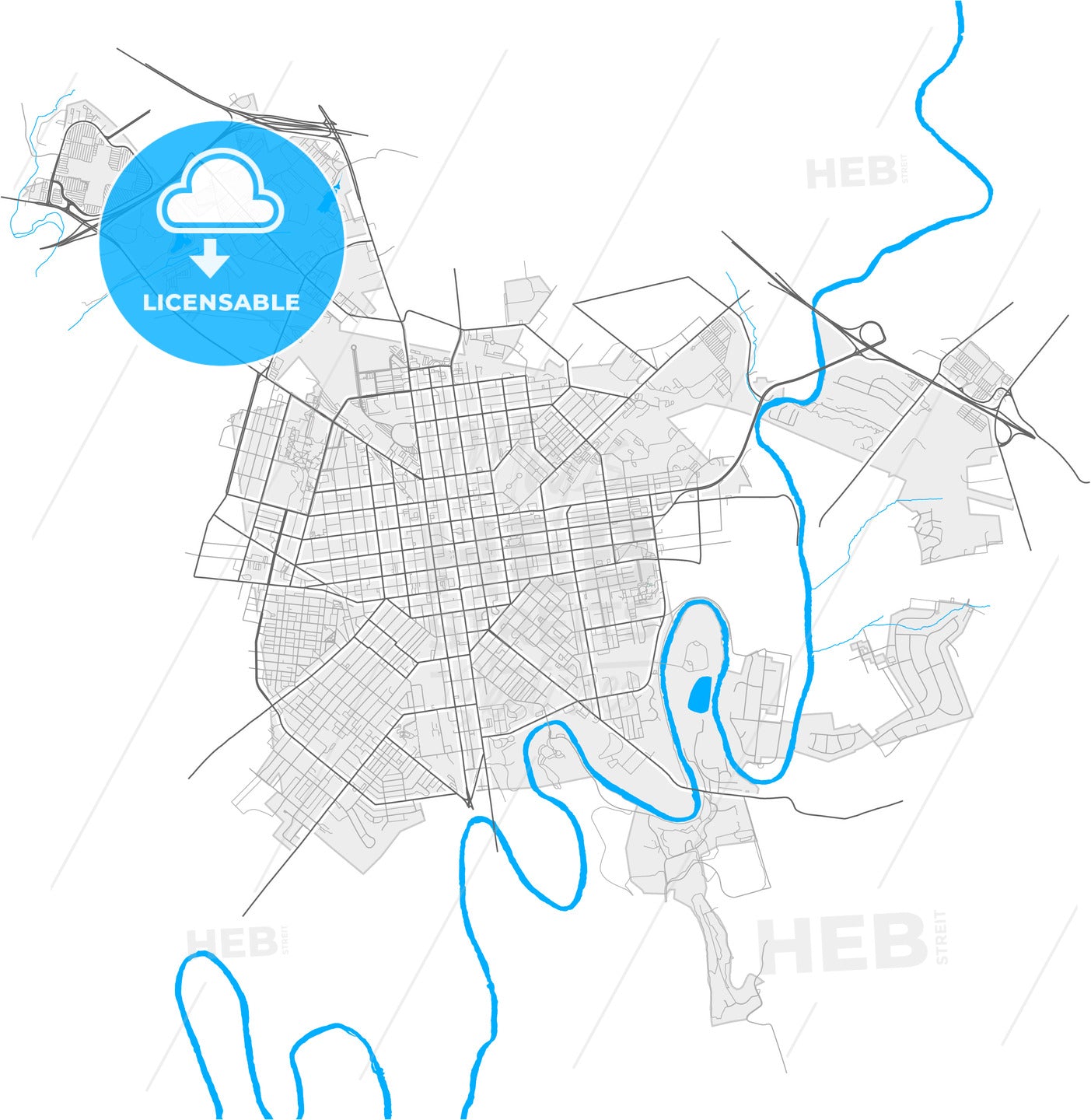 Lancaster, Pennsylvania, United States, high quality vector map